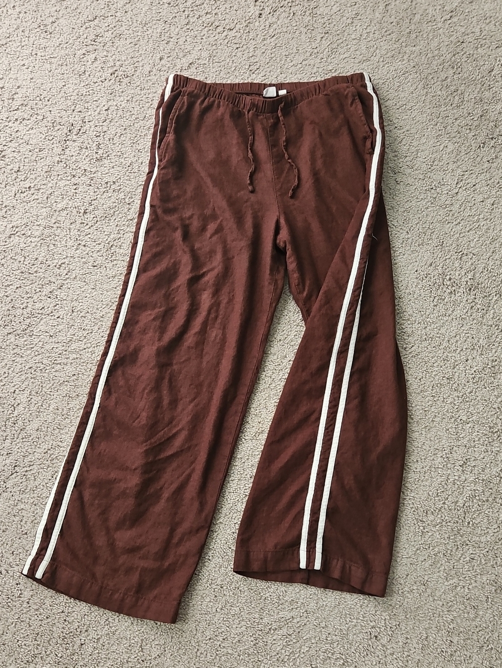 GAP Brown Track Pants with White Side Stripes